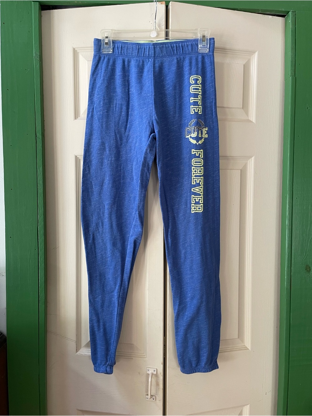 Kids Blue 'Cute Forever' Graphic Sweatpants